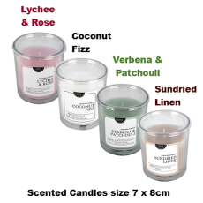 Scented Candle in Round Glass Container, Assorted